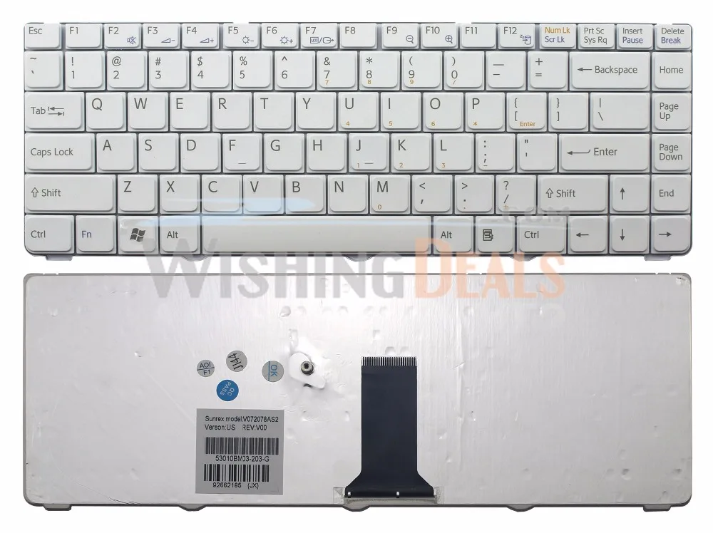 NEW US White Keyboard for Sony Vaio VGN NR VGN NS PCG 7154L PCG 7161L