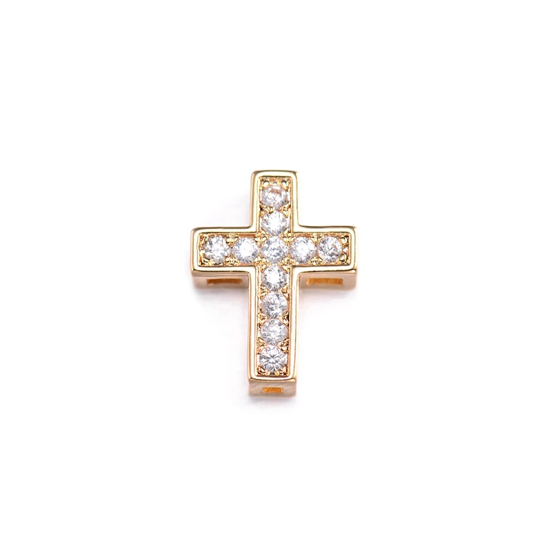Pipitree 5 шт. микро кубический цирконий крест бусины подходят браслет ожерелье четыре отверстия медь DIY бусины для изготовления ювелирных изделий