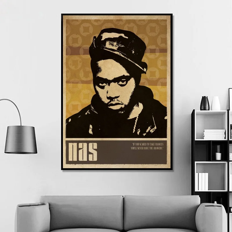 Nas Music Singer постер хип хоп рэп музыкальная группа Звездный настенная живопись