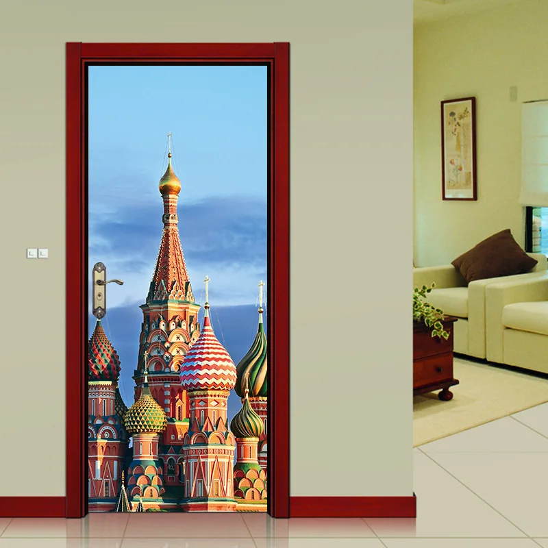 Nm31 جميلة نمط المعماري الإسلامي الحديثة الإبداعية الباب ملصقات غرفة المعيشة غرفة نوم مدخل زينة 2 قطعة/المجموعة