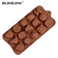 SILIKOLOVE 15 полости силиконовые формы мультфильм типа DIY шоколадные формы антипригарные FDA Конфеты выпечки торт ребенок забавное изготовление