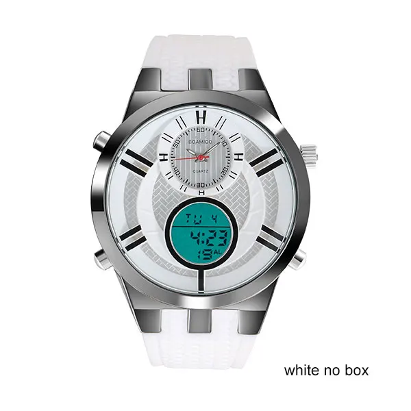 Мужские спортивные часы, цифровые часы BOAMIGO, брендовые военные кварцевые часы, желтые резиновые водонепроницаемые Подарочные наручные часы, reloj hombre - Цвет: white no box