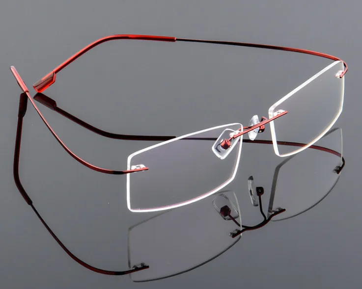 

Eyesilove men's ultra-light Optical glasses frame Memory Titanium Alloy Rimless optical Frame for Myopia Prescription Glasses