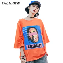 Женская весенне-летняя новая Повседневная Свободная футболка с круглым вырезом женские модные футболки с буквенным принтом высокого качества в уличном стиле JQ642