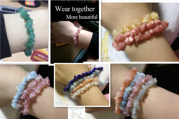 Natural quartz crystals tumbled stones Wealthy healing stones bracelet make of tumbled stones (1)