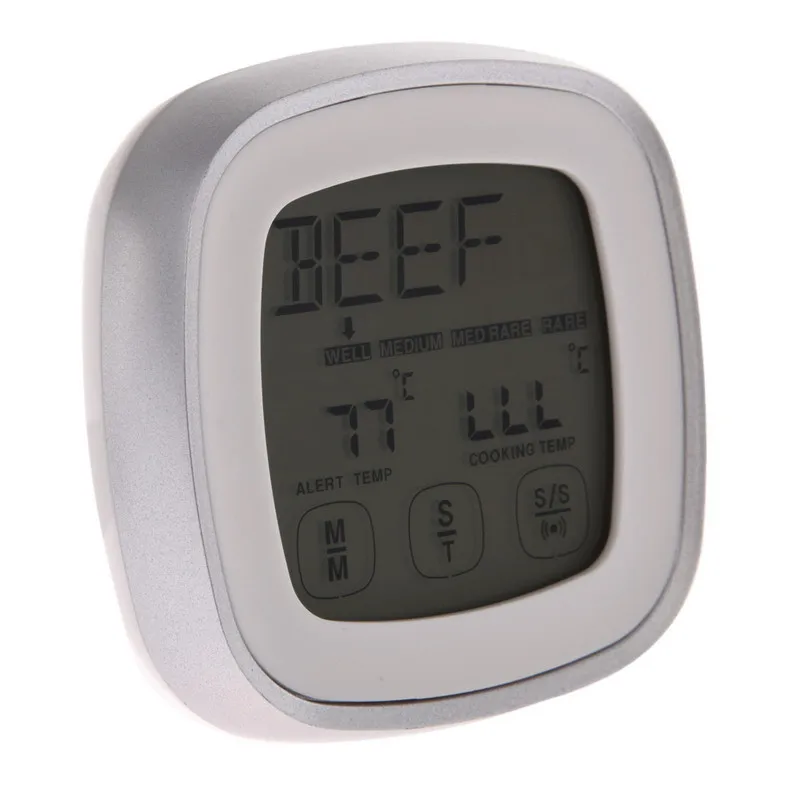 Цифровой термометр с сенсорным экраном и ЖК-дисплеем для приготовления пищи, термометр с таймером, Кухонный Термометр для барбекю