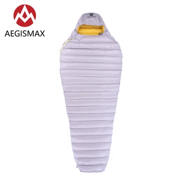 

New AEGISMAX 2020 arrival LETO Sleeping bag water repellent White Goose Down Mummy Ultralight Splicing Hiking Camping 700FP