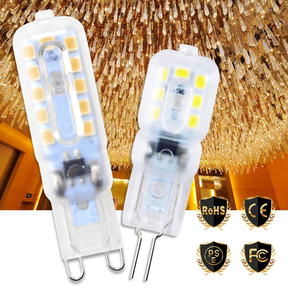 

G9 Led Lamp 220V Led Corn Bulb Dimmable Light Bulb g9 Led 3W 5W Spotlight For Chandelier Replace Halogen Lamp Candle Light 240V