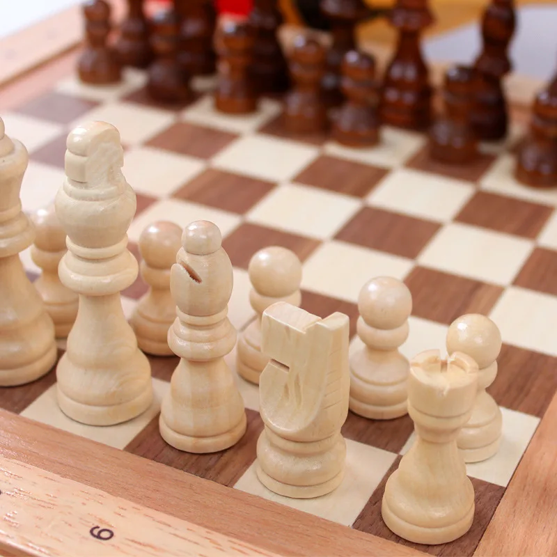 2017 High Quality Classic Wooden Chess Set  International Chess Sets Rubber Wood