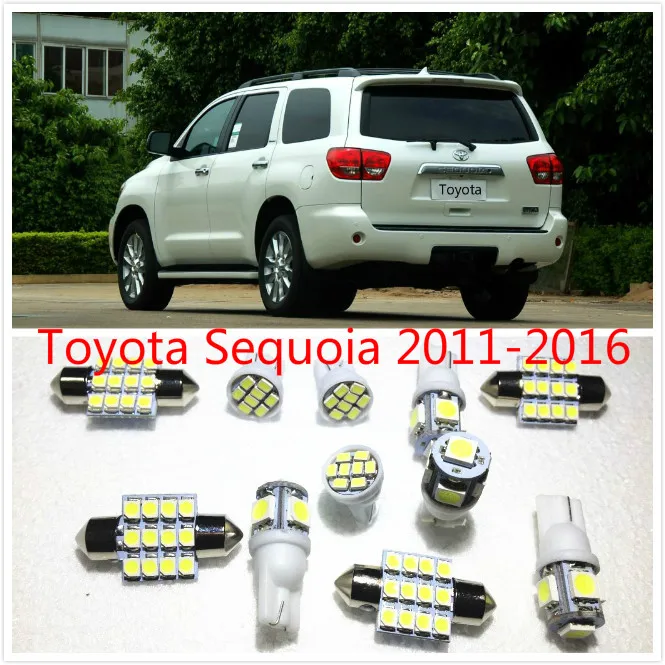 11 set White LED Lights Interior Package Map Dome For Toyota Sequoia