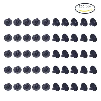 

200Pcs PVC Rubber Pin Backs Comfort Fit Tie Tack Lapel Pin Backing Holder Clasps Uniform Holding Badges Name Tags Accessories