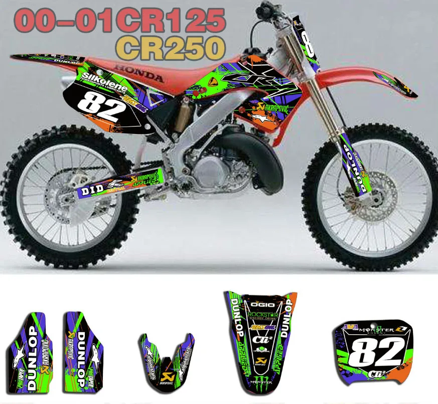 MX Dirtbike графические наклейки набор для Honda CR250 CR250R 2000 2001|Наклейки на автомобиль| |