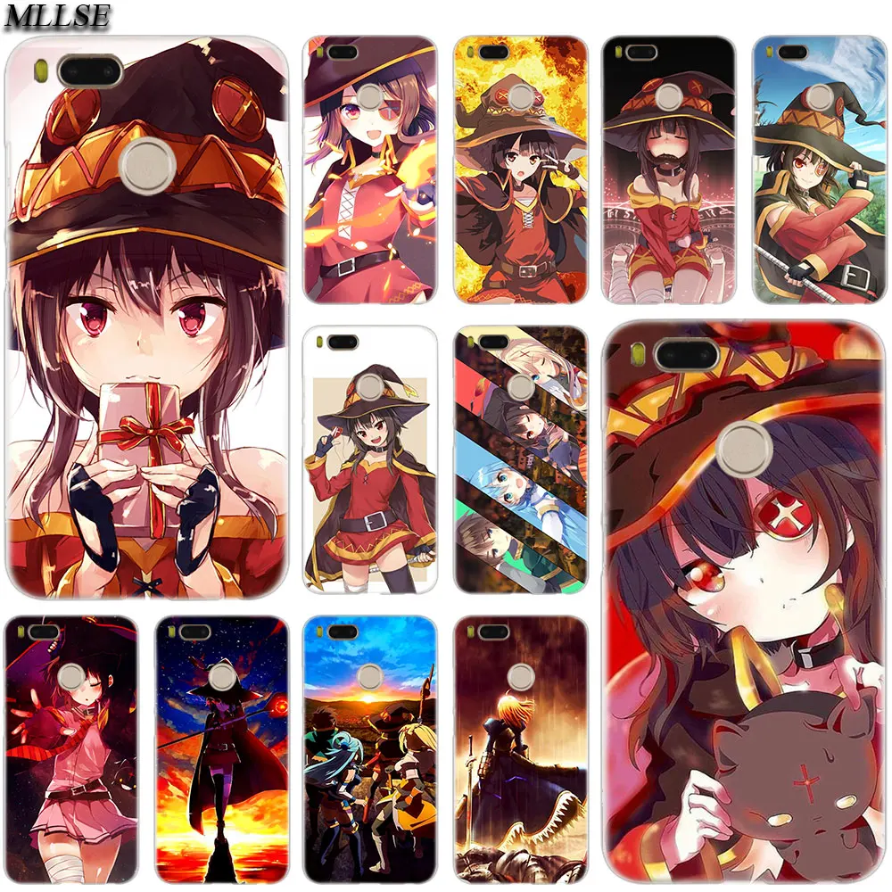 

MLLSE Anime Konosuba Megumin Case Cover for Xiaomi Mi Play Pocophone F1 8 A1 A2 Lite 6 6Plus Mix 3 2S Redmi Note 4x 5 6 S2 Hot