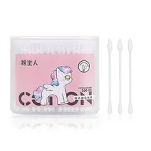 300 шт., ватные палочки с двойной головкой, деревянные палочки, чистка ушей, инструменты для ухода за здоровьем, женские косметические ватные палочки с бутоном наконечником