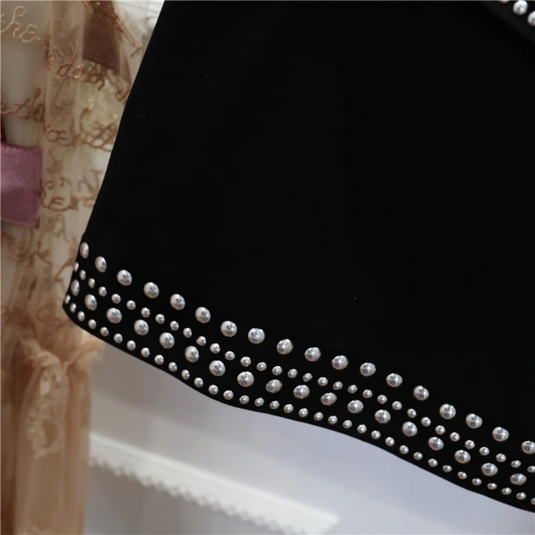 Высокая улица Новая мода подиум дизайнерская юбка женская с заклепками Асимметричная мини-юбка с разрезом