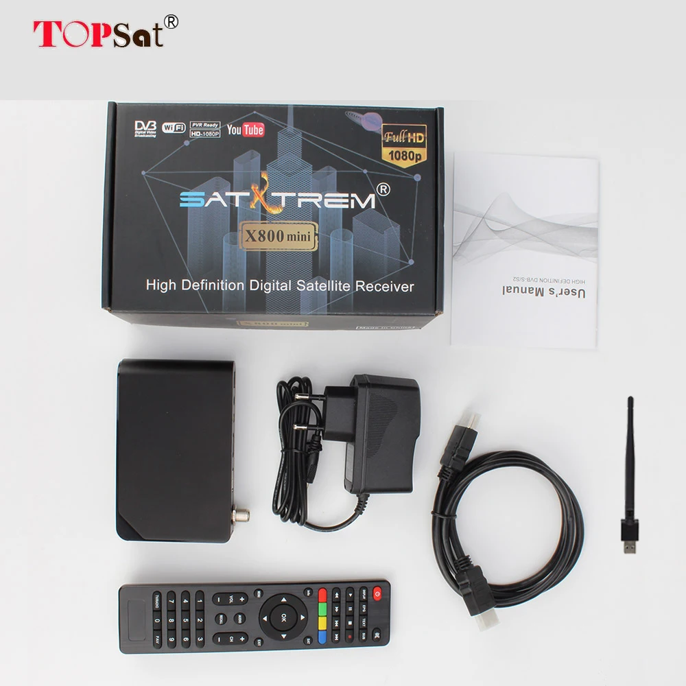 

Satxtrem x800 mini satellite tv receiver full HD DVB-S2 receptor + usbwifi + 8 lines cccam support ac3 bisskey DVBS2 decoder