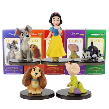 

5pcs/set WCF Classic Characters Snow White Tinkerbell Dopey Tramp Figaro Peter Pan Oswald Bambi PVC Figures Toys