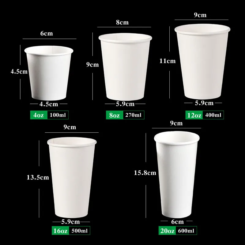 Чисто белая одноразовая кофейная чашка вечерние на день рождения барбекю для холодных и горячих напитков упаковка чашки молочный чай плотная бумажная чашка с крышкой