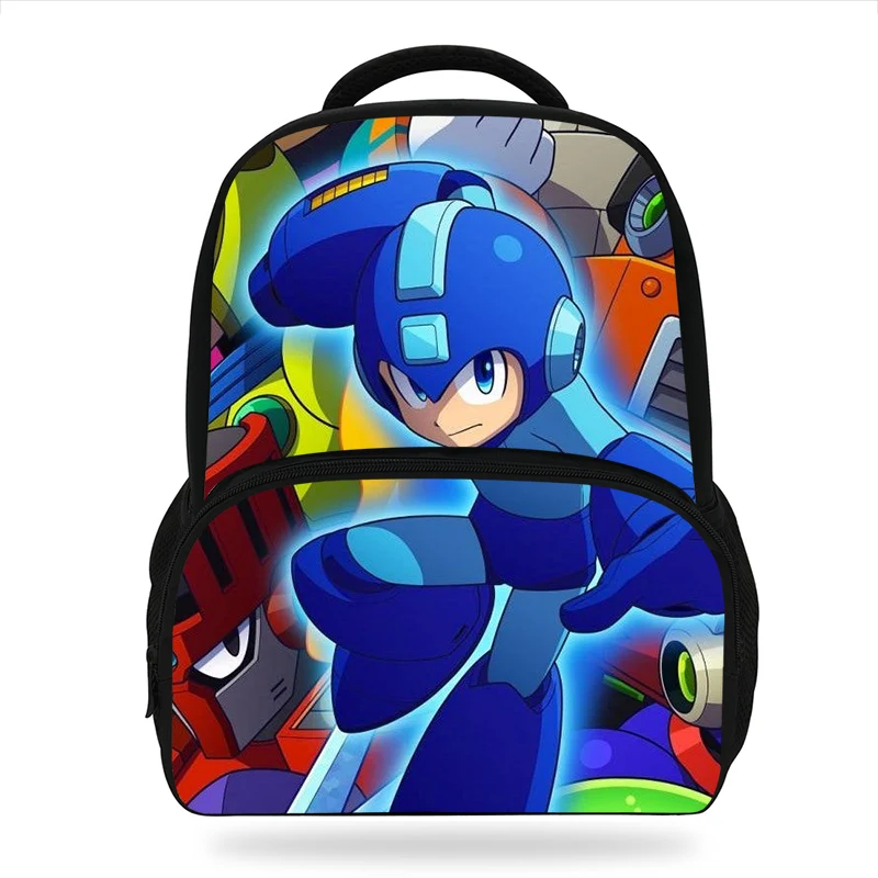 

14inch Anime Mega Man Proto Man Printing Backpack For Teenage Boys Kindergarten Backpacks Kids School Bags Bookbag