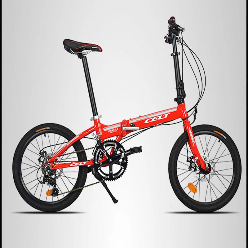 Flash Deal 20 Inch City Leisure Folding Bicycle Double Disc Brake Neutral CELT Cushion Student 5