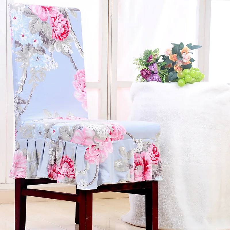 

1PC Universal Polyester Spandex Lycra Pleated Chair Cover Skirt bedsheet for Wedding Banquet Party Event Hotel Decor Slipcovers