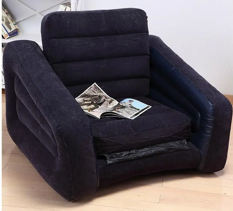 Original 2 in 1 multifunctional folded up luxury single folding inflatable sofa lazy sofa bed loungers,air beanbag armchair