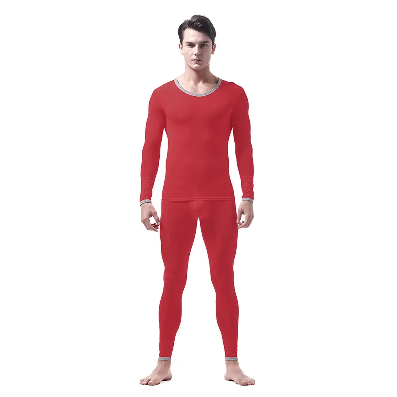 best long johns Ultra-thin Ice Silk Soft Fabric Men's Underwear Sets Translucent Breathable U Pouch Bag Design Sexy Long Johns(for A Suits) fleece long johns Long Johns