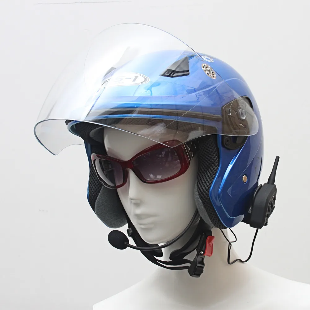 2x1200M 6 Riders Bluetooth Motorcycle Helmet Interphone Intercom Headset EU Y3V9 