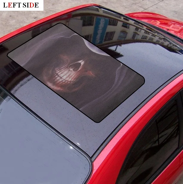 

LEFT SIDE Car Stickers Ghost Cartoon Four Simple Designs PVC Glue Car Stickers Personality Sunroof Sunshade Cool Waterproof