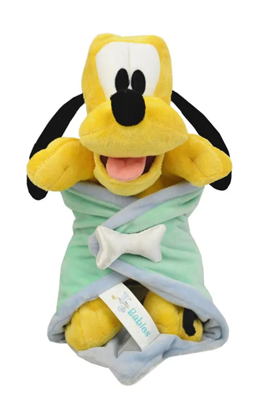 Cute Babies Pluto Dog Plush Toy With Blanket Swaddle Towel Stuffed