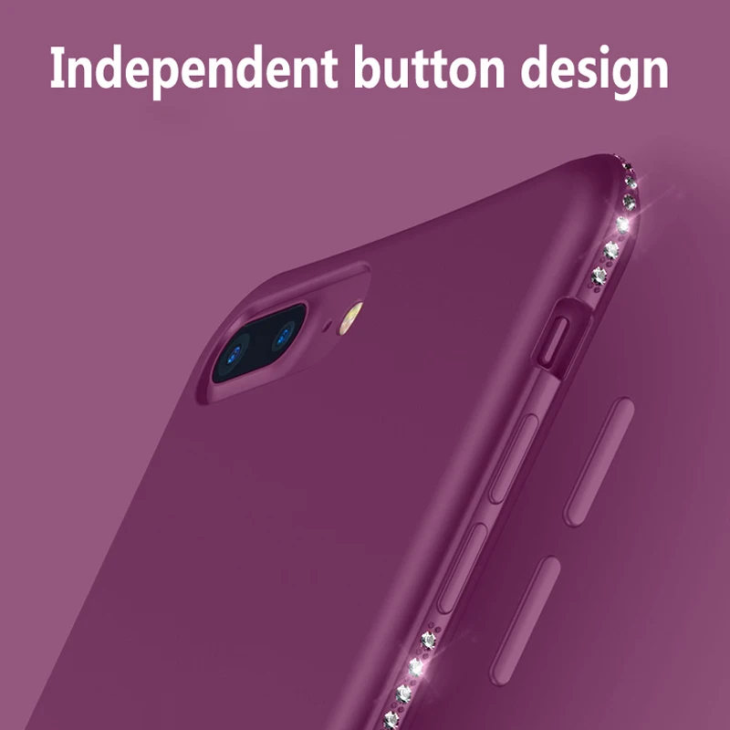 Блестящий силиконовый чехол со стразами для iphone 6S 7 8 мягкий блестящий из ТПУ 7Plus