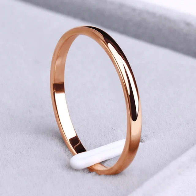 CACANA Titanium Stainless Steel Rings Rose Gold Anti-allergy Smooth Simple Weddi CACANA Titanium Stainless Steel Rings Rose Gold Anti-allergy Smooth Simple Weddi