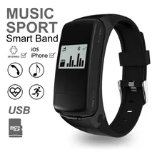 SURMOS F50 Bluetooth Musik Wasserdichte Sport Smart Uhr Schrittzähler Pulsmesser Smartwatch Armband für Android IOS