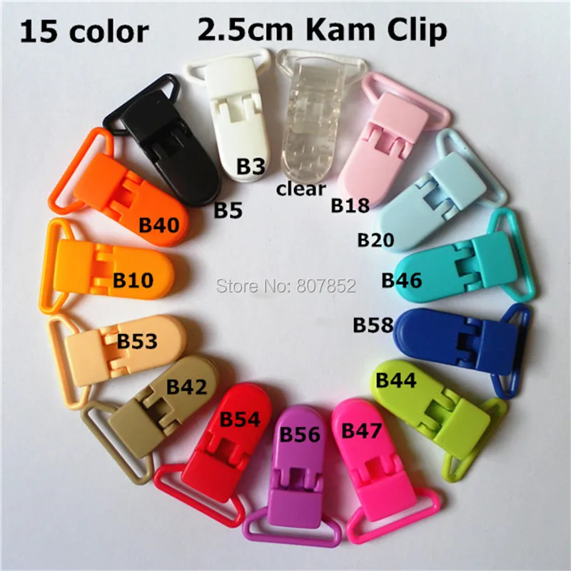 

Chengkai 150pcs 25mm D Shape Kam Plastic Dummy Pacifier Chain Holder Clips Suspender Binder Soothers alligator Clips