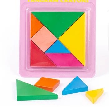 

1 Box Creative Tangram Early Learning Puzzle Modeling Crayon Children's Educational Stationery Art Painting Supplies Crayon