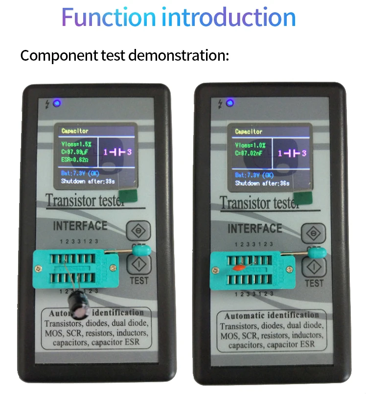 Color Screen Display Digital Resistance Inductance Capacitance Meter Multi functional M328 Transistor Tester