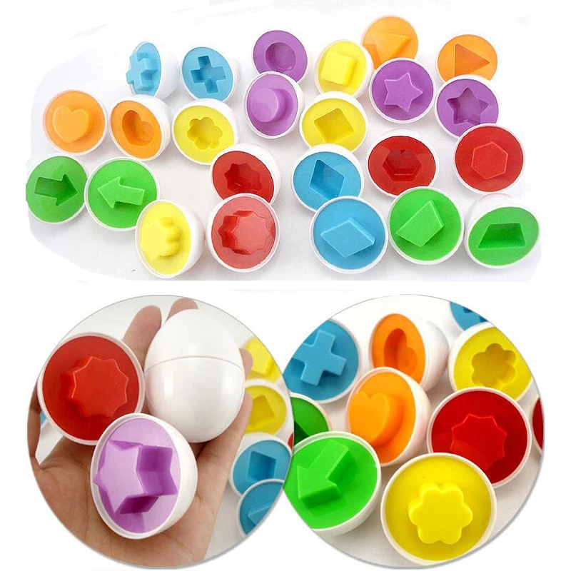 

6Pcs Eggs Learning Education Puzzle Toys Kids Mixed Shape Wise Pretend Puzzle Smart Baby Kid Learning Toys Tool Brain Games