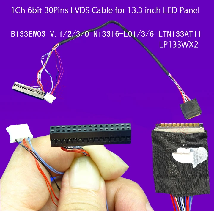 I-PEX20347-330E-12 1ch 6bit 30 контактов 0 4 мм булавки шаг lvds кабель для N133I6-L01 B133EW03 LP133WX2 LTN133AT11 13