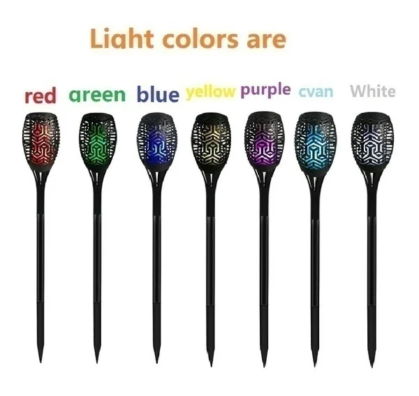 Chama à Prova Lâmpada da Tocha Luz do Jardim ao ar Solar Livre Dwaterproof Água Led Paisagem Lâmpada Gramado 7 Cor 6 Lâmpadas solares