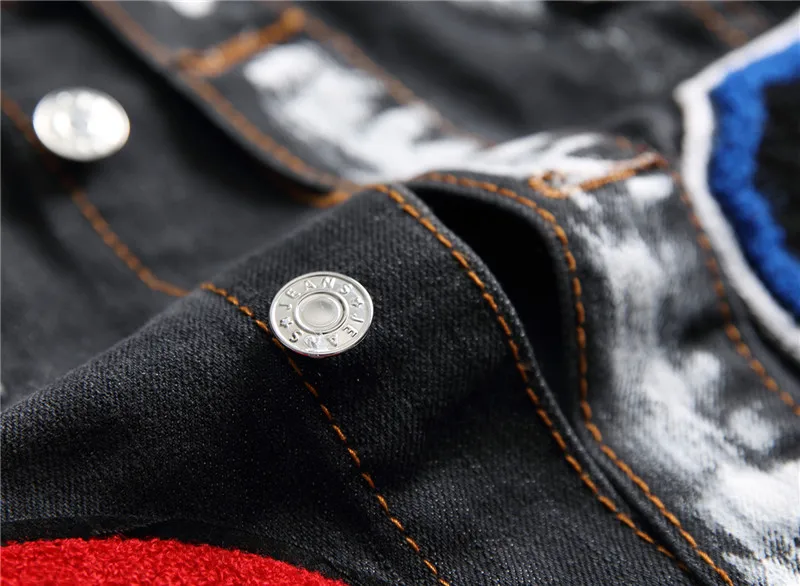 Mcikkny Men's Fashion Denim Vest Flowers Embroidery Patchwork Slim Jeans Waistcoats For Male Sleeves Jeans Jackets Size M-3XL (4)
