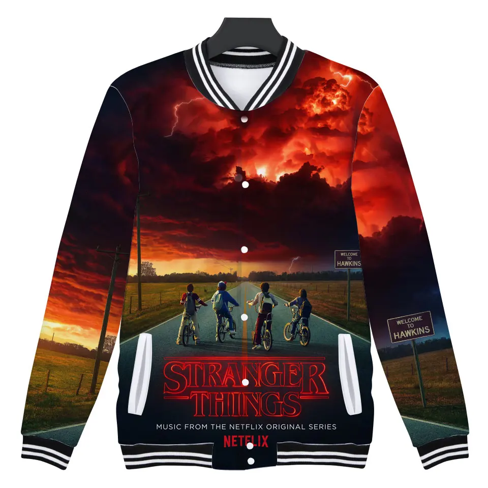 

Frdun Tommy 3D Print Autumn Winter Jacket Stranger Things Fashion Jacket Women Stranger Things Casual Baseball Jacket XXS-4XL