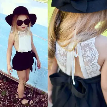 

Fashion Kids Baby Toddler Girls Lace Romper Ruffel Shorts Pants Jumpsuit Outfits Clothes Summer Clothes 2019 New