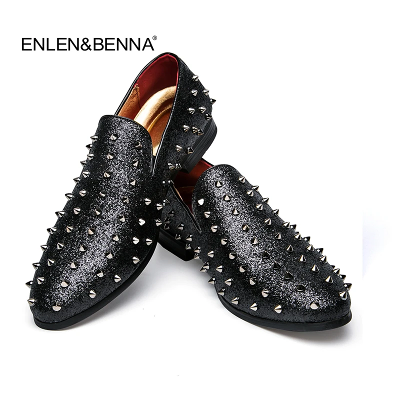 black spike dress shoes