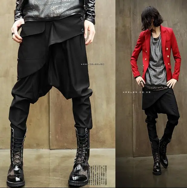 

2016 New arrival Novelty Men's Clothing male harem pants offbeat fashion personality publicity costume Metrosexual casual pants