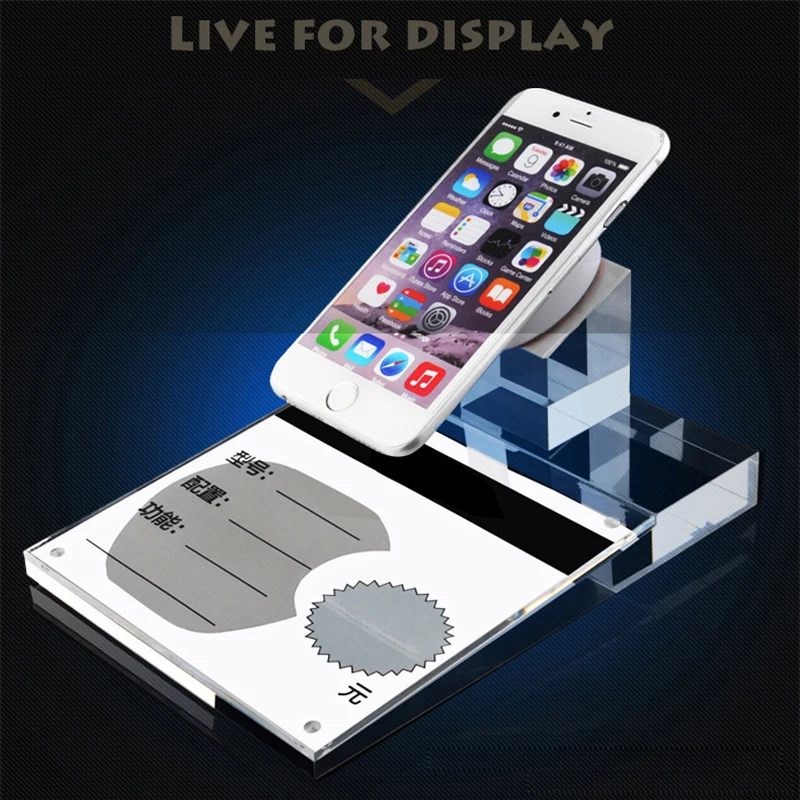 

Clear cell phone display security holder Acrylic mobile phone display stand display security stand with pull magnet device