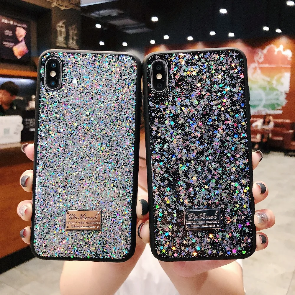 Case For iPhone X Xs Xr Xs Max 8 7 6S Plus Cover Glitter Sequins Shiny Soft Girly Case For Huawei P20 P30 Pro Mate 20 Pro Cover (9)