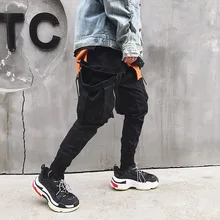 Новые мужские брюки с карманами Брюки-Карандаш черные свободные размер S-2XL фитнес