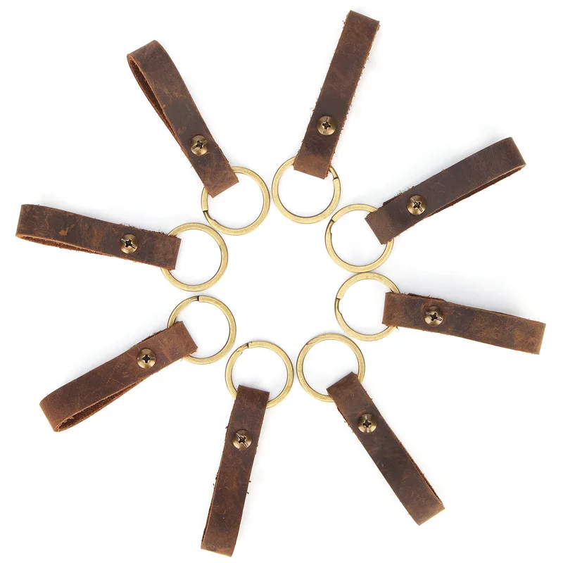 

EDC Keys Wallet Genuine Leather Casual KeyChain Holder Brown Metal Housekeeper Keys Collection