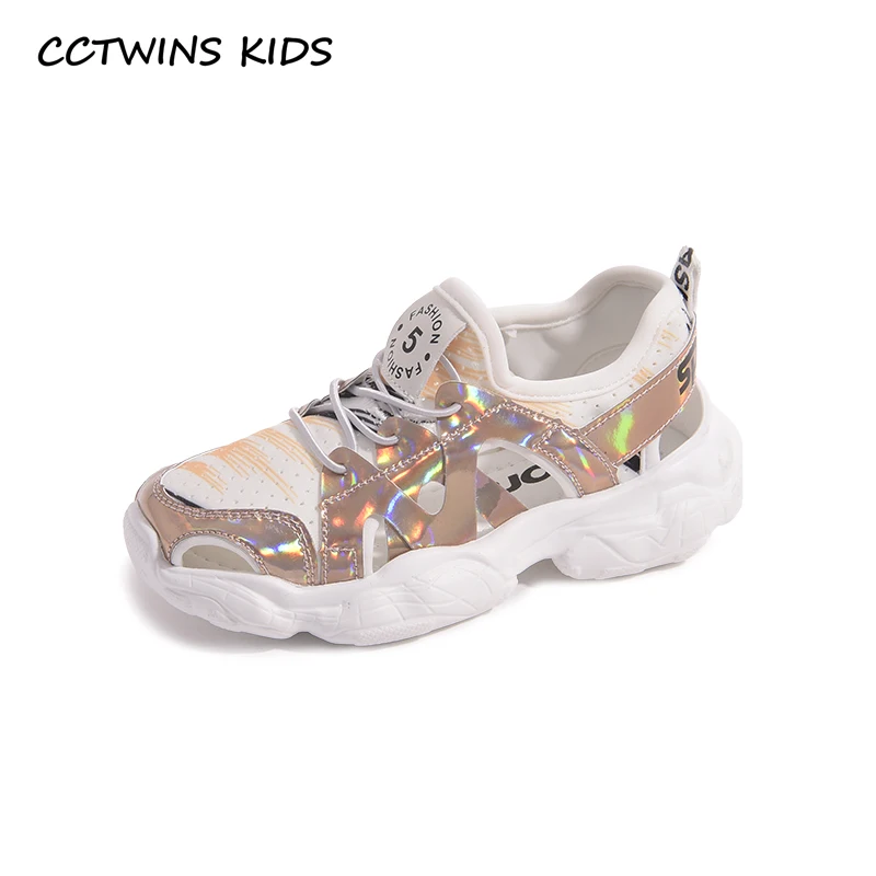 

CCTWINS Kids Shoes 2019 Summer Girls Fashion Princess Party Cut-Outs Sandals Children Beach Flats Toddler Barefoot Shoes BS292