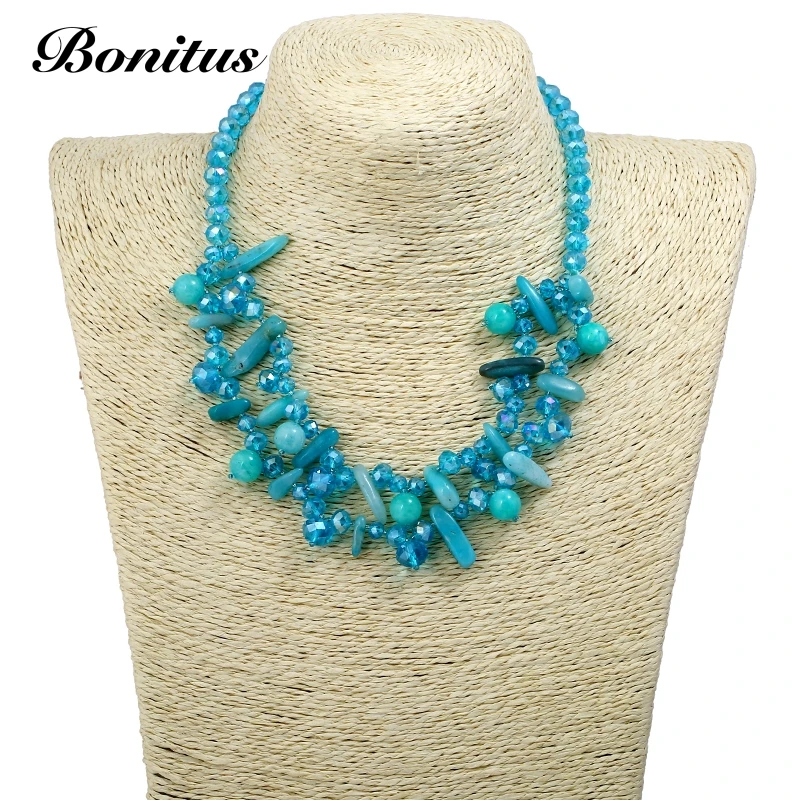 [Bonitus Jewelry] 2018 Новое поступление Модные Колье Заявление ожерелья Природный